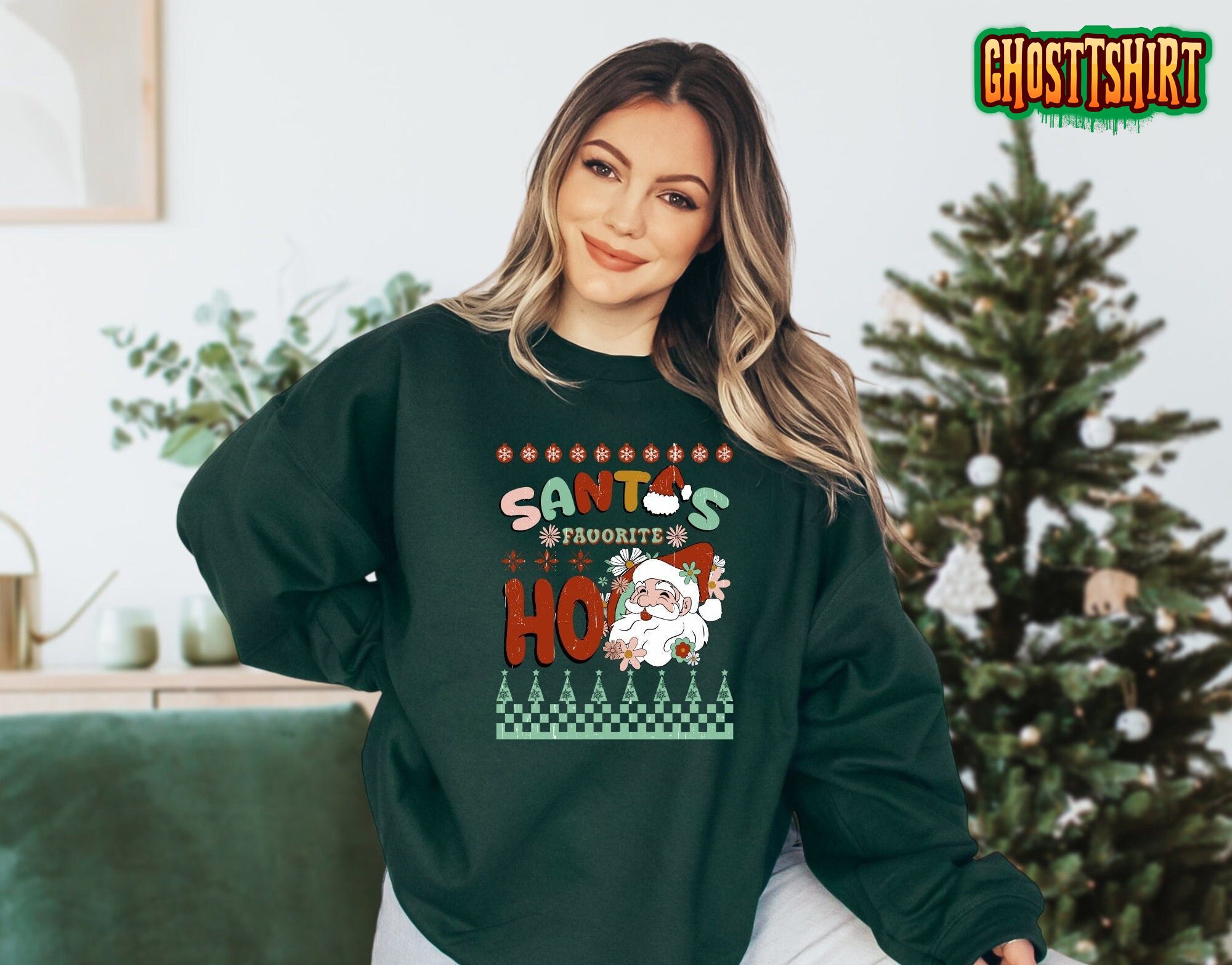 Santa Christmas Retro Ugly Christmas Sweatshirt