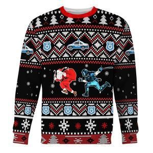 Santa Claus Christmas Riot Police Ugly Christmas Sweater | For Men & Women | Adult | US3541- Best Christmas Gifts 2023