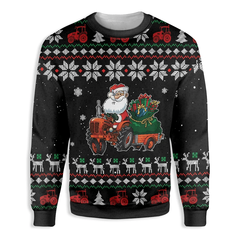 Santa Claus Farm Tractor Ugly Christmas Sweater | For Men & Women | Adult | US3144- Best Christmas Gifts 2023