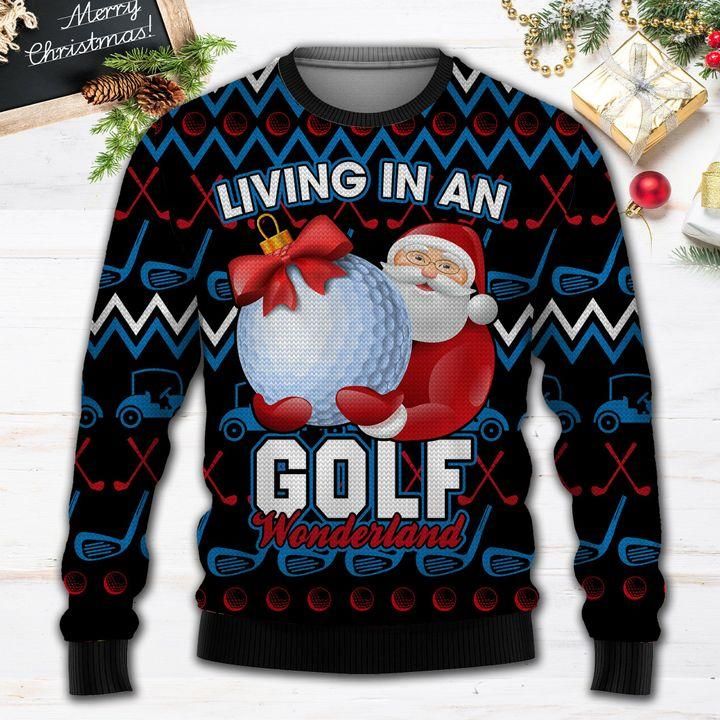 Santa Claus Golf Wonderland Ugly Christmas Sweater | For Men & Women | Adult | US1518- Best Christmas Gifts 2023