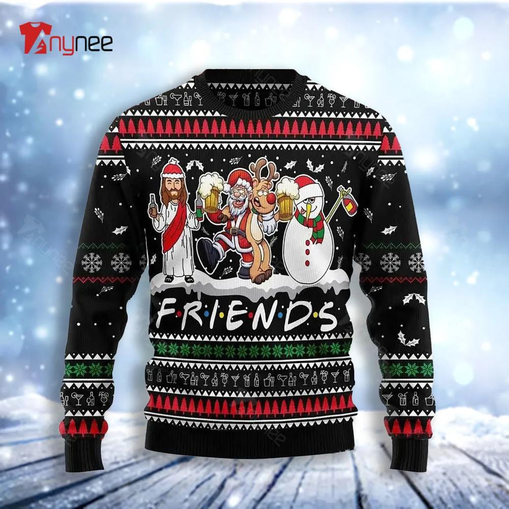 Santa Claus Jesus Friend Of Ugly Christmas Sweater- Best Christmas Gifts 2023