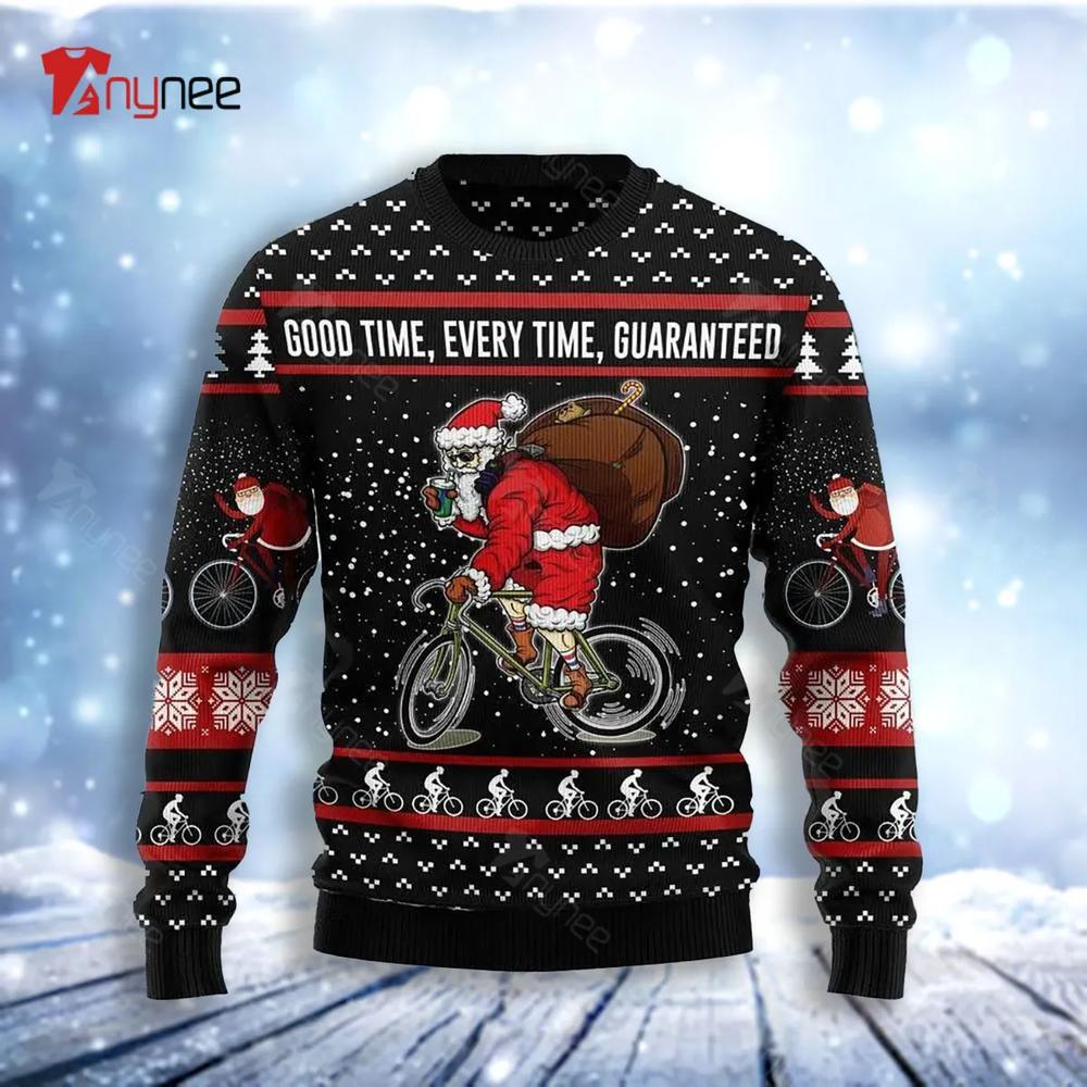 Santa Claus Love Biking Ugly Christmas Sweater- Best Christmas Gifts 2023