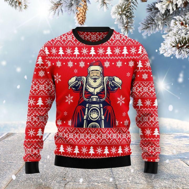 Santa Claus Ride A Motorcycle Ugly Christmas Sweater | For Men & Women | Adult | US1476- Best Christmas Gifts 2023