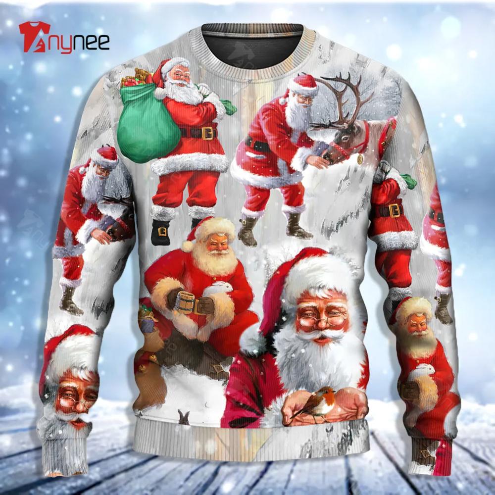 Santa Claus Story Funny Art Style Ugly Christmas Sweater- Best Christmas Gifts 2023