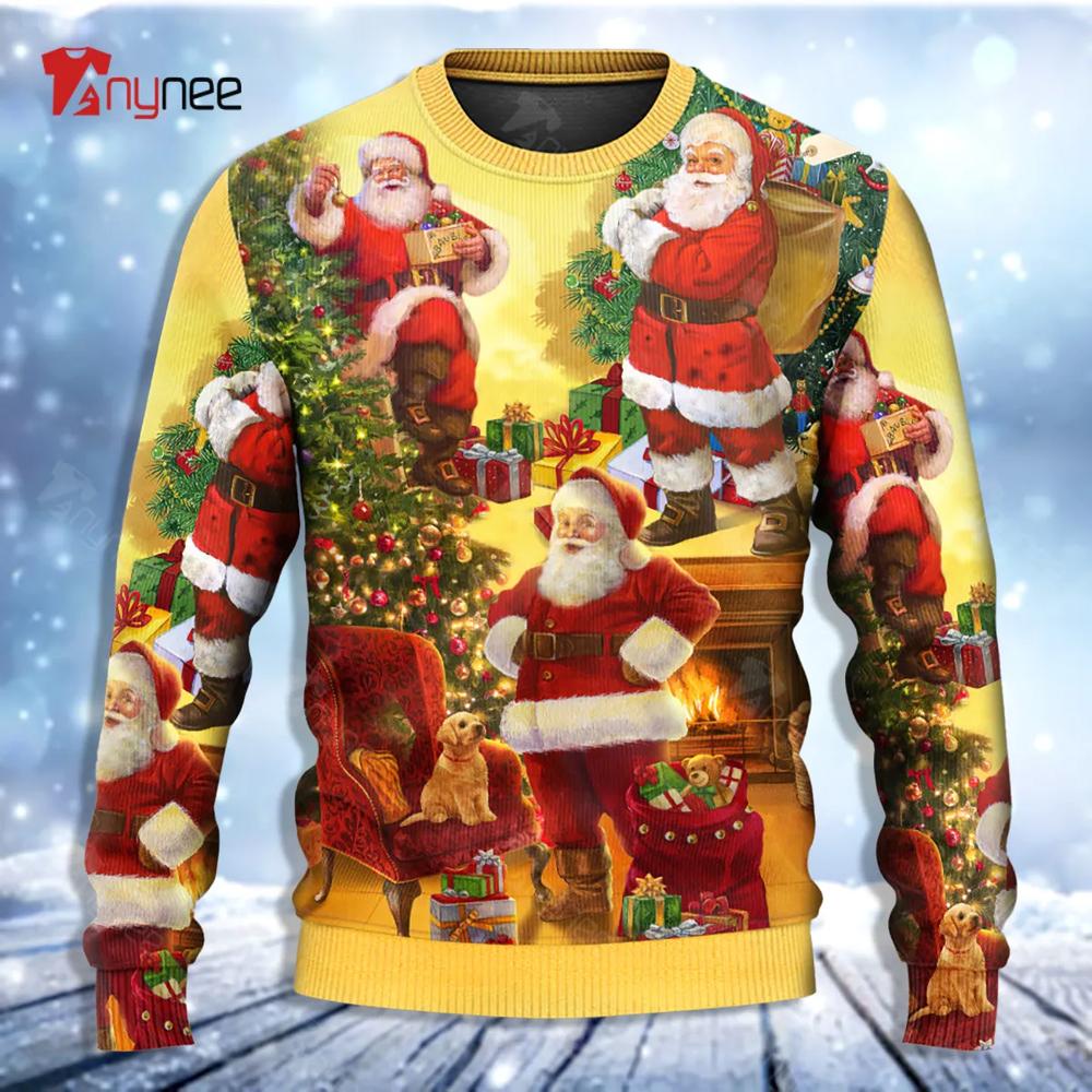 Santa Claus Story Happy Xmas Art Style Ugly Christmas Sweater- Best Christmas Gifts 2023