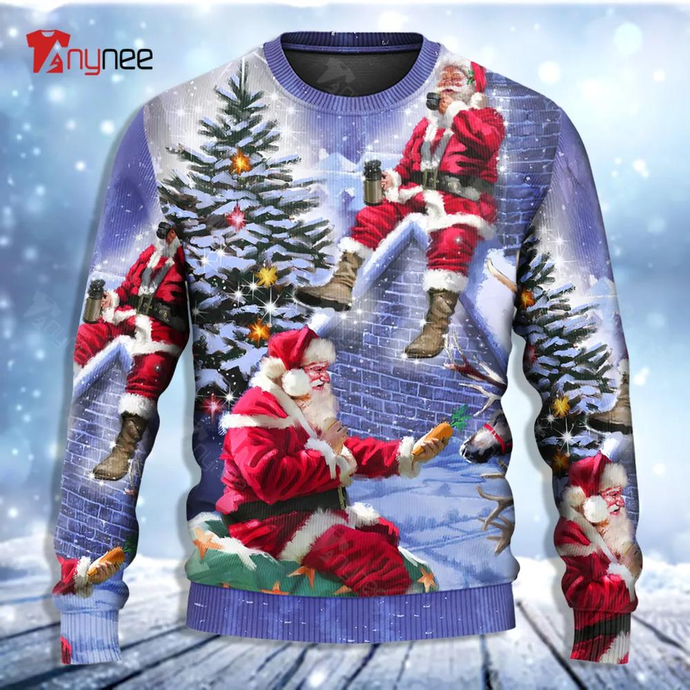 Santa Claus Story Night Is Coming Art Style Ugly Christmas Sweater- Best Christmas Gifts 2023