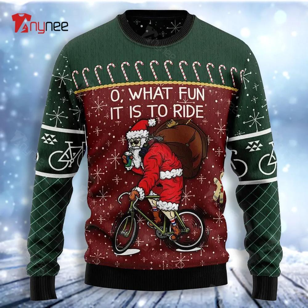 Santa Cycling Ugly Christmas Sweater- Best Christmas Gifts 2023