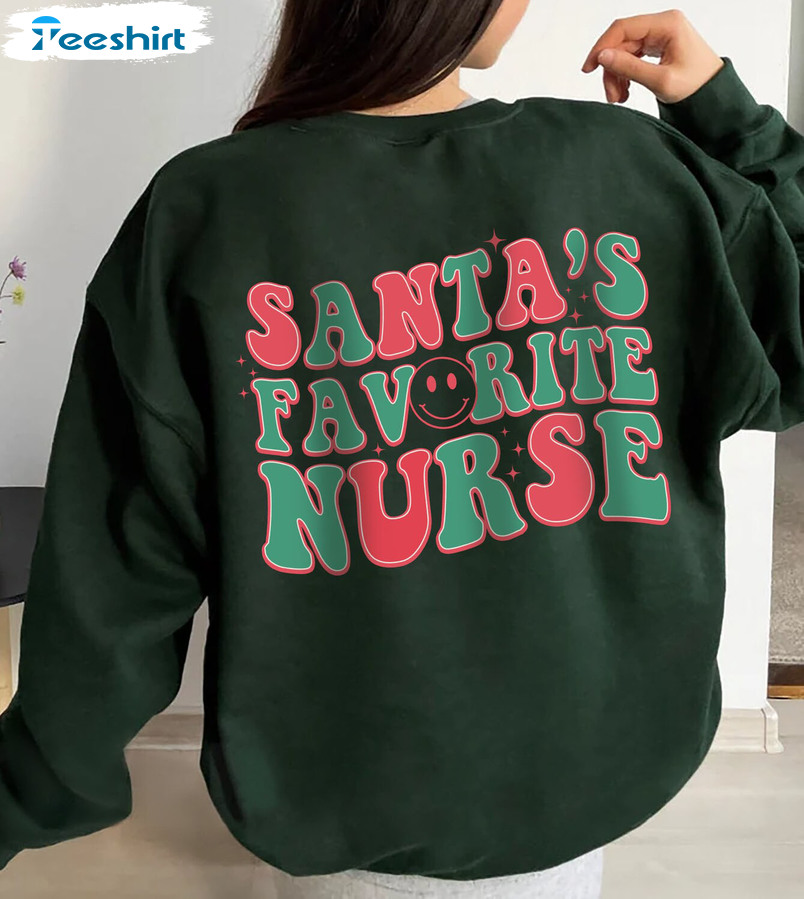 Santa Favorite Nurse Christmas Vintage Crewneck, Sweatshirt