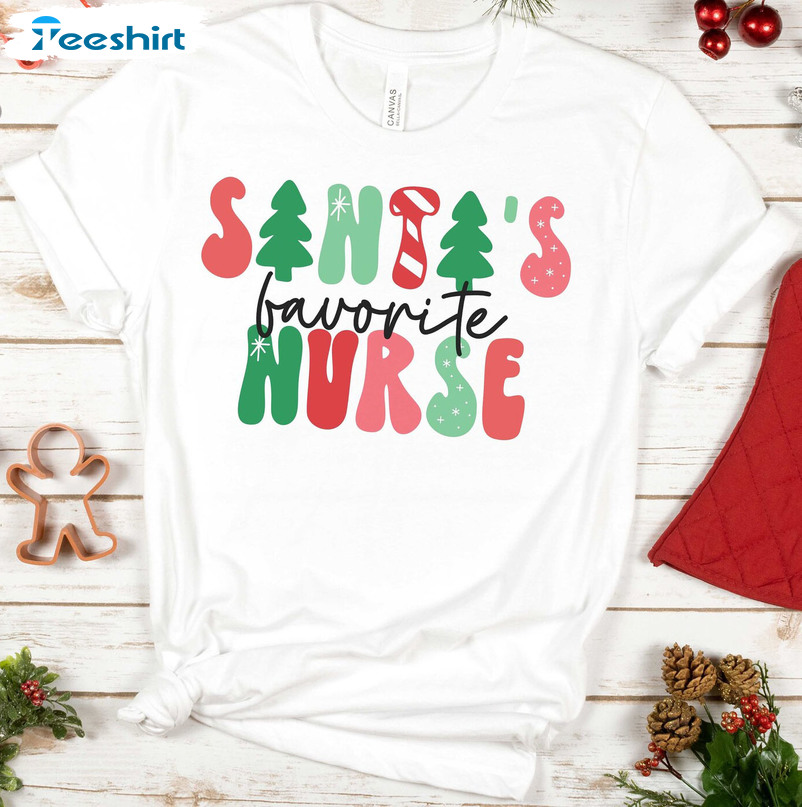 Santa Favorite Nurse Shirt, Christmas Vintage Sweatshirt Crewneck