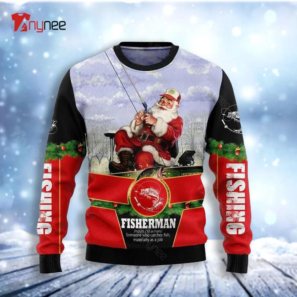 Santa Fisherman Ugly Christmas Sweater- Best Christmas Gifts 2023