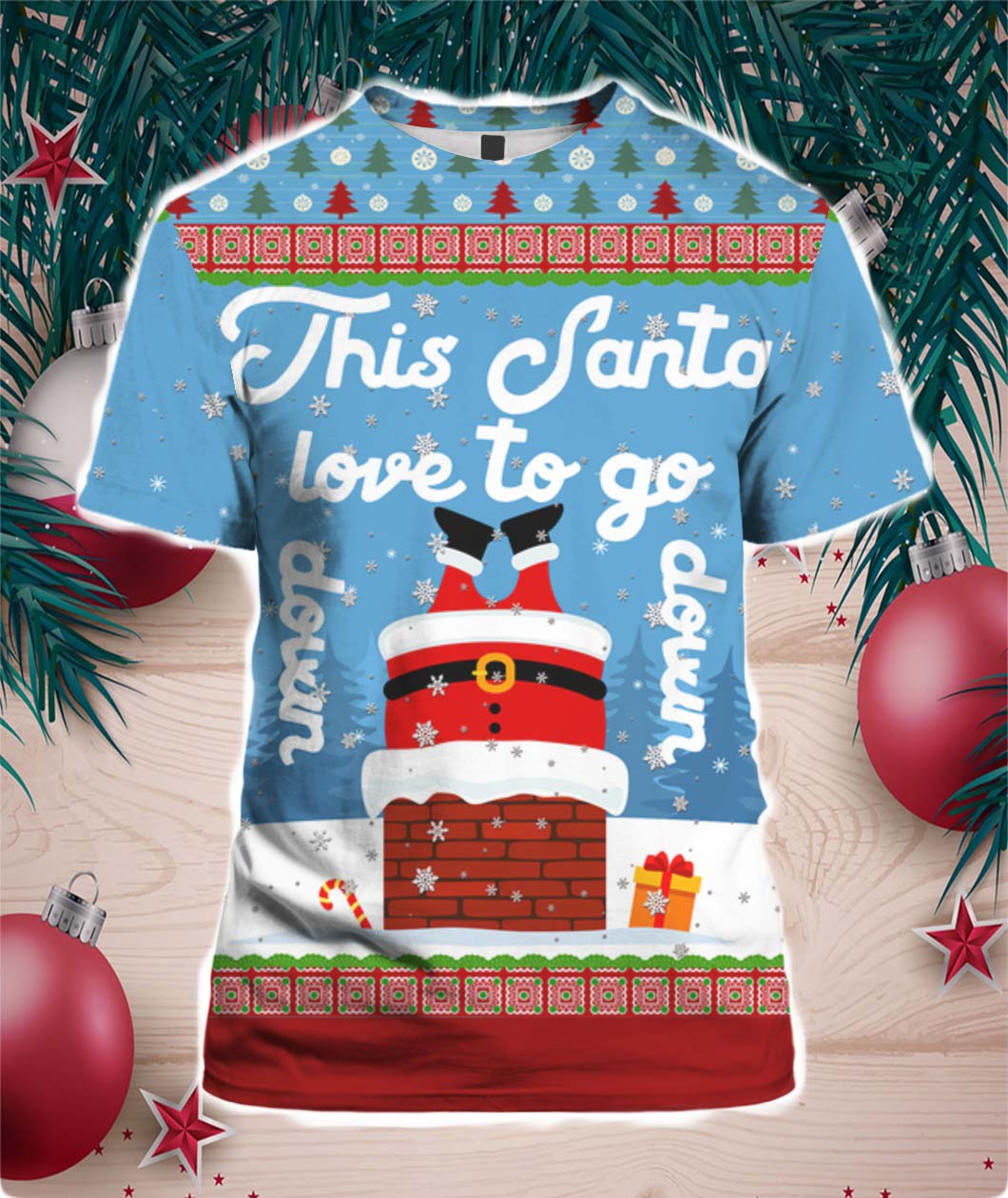 Santa Goes Down 3D Ugly Christmas Sweater Hoodie shirt- Best Christmas Gifts 2023