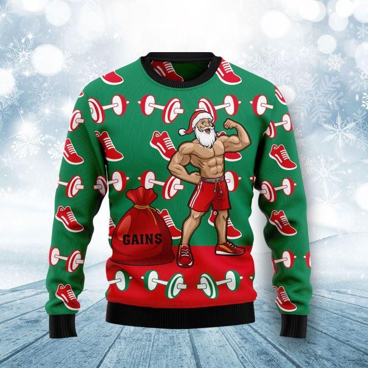 Santa Gym Ugly Christmas Sweater | For Men & Women | Adult | US1382- Best Christmas Gifts 2023