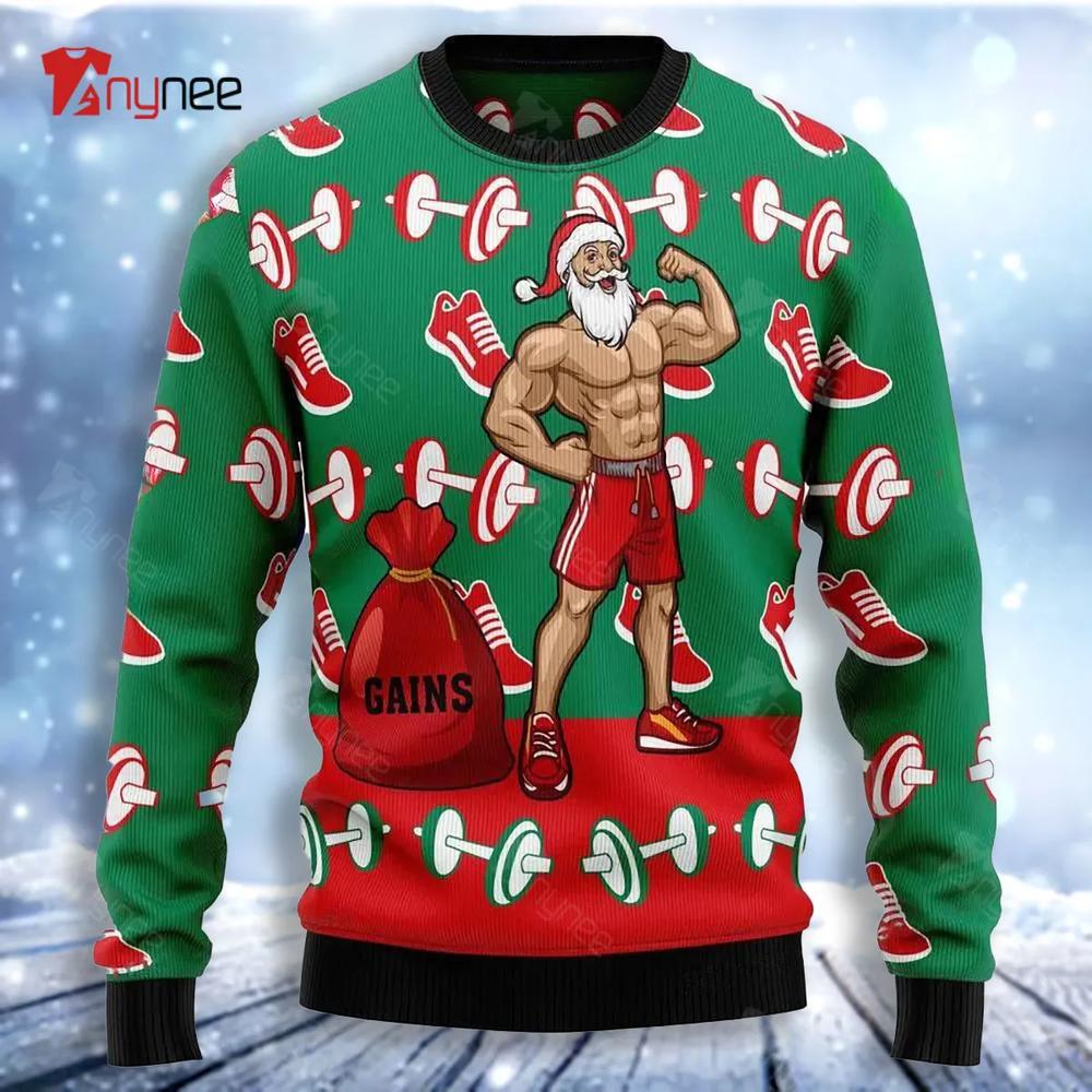 Santa Gym Ugly Christmas Sweater- Best Christmas Gifts 2023