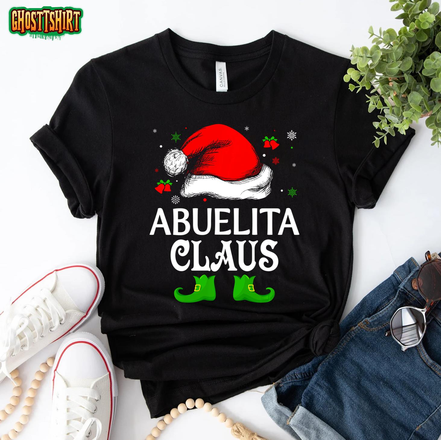 Santa Hat Abuelita Claus Elf Funny Ugly Christmas Sweater Sweatshirt