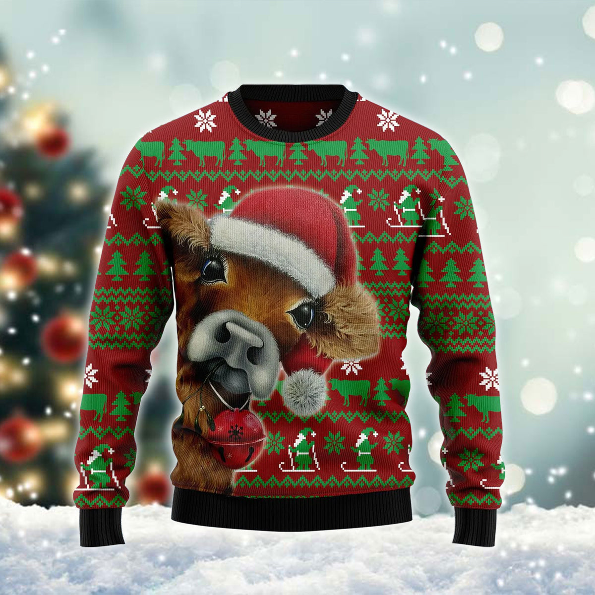 Santa Hat Cow Xmas Ugly Sweater – Best Christmas Gifts 2023