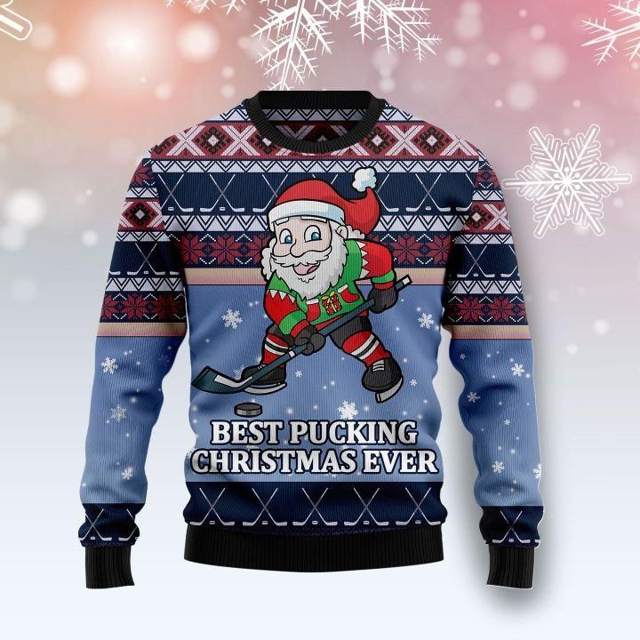 Santa Hockey Ugly Christmas Sweater | For Men & Women | Adult | US1387- Best Christmas Gifts 2023