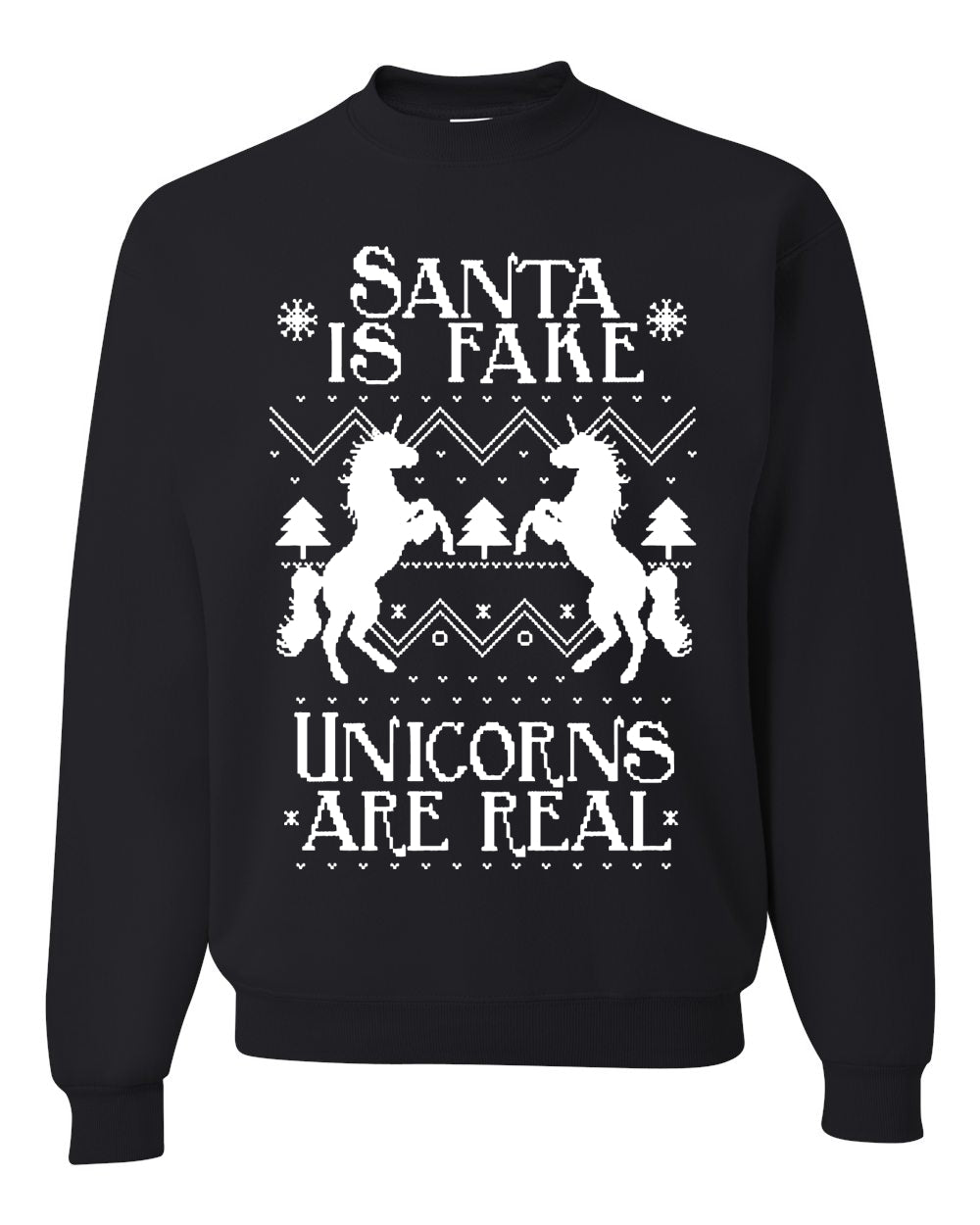 Santa is Fake Unicorns are Real Funny Unicorn Xmas Merry Ugly Christmas Sweater- Best Christmas Gifts 2023