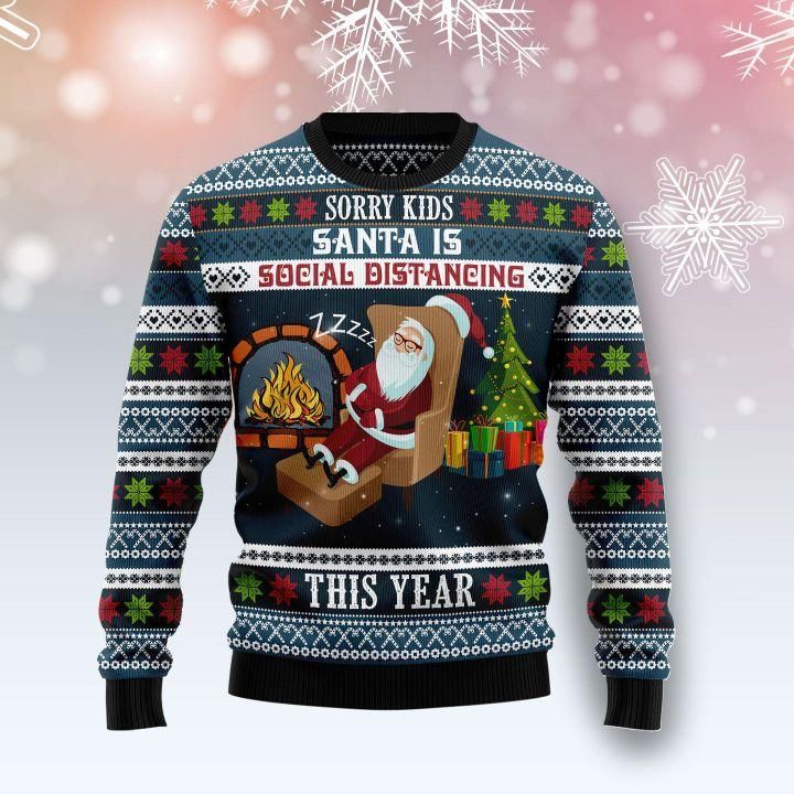 Santa Is Social Distancing Ugly Christmas Sweater | For Men & Women | Adult | US1478- Best Christmas Gifts 2023