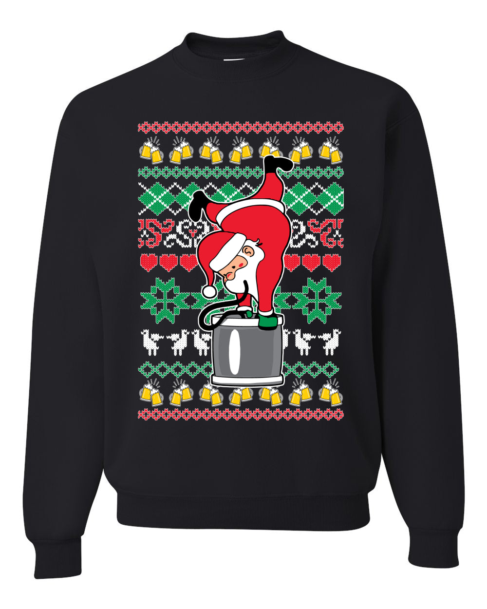 Santa Keg Stand Beer Drinking Drunk Merry Ugly Christmas Sweater- Best Christmas Gifts 2023