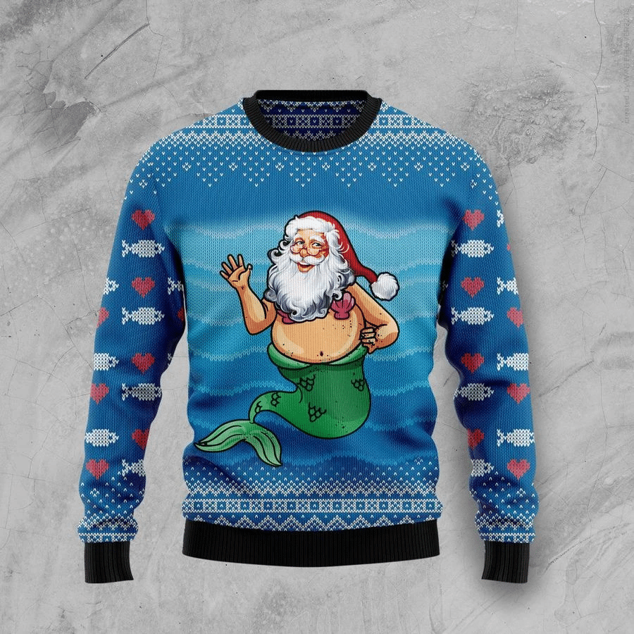 Santa Mermaid Ugly Christmas Sweater | For Men & Women | Adult | US1972- Best Christmas Gifts 2023