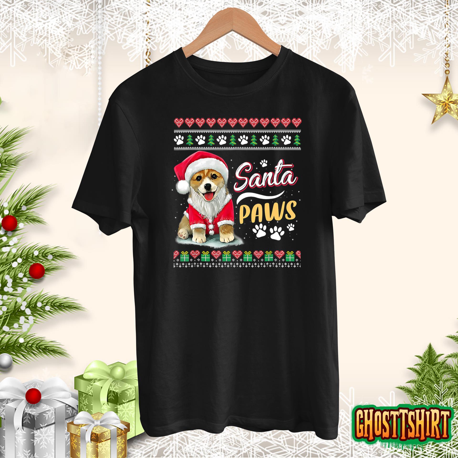 Santa Paws Christmas Dog Merry Christmas Funny Xmas Sweatshirt