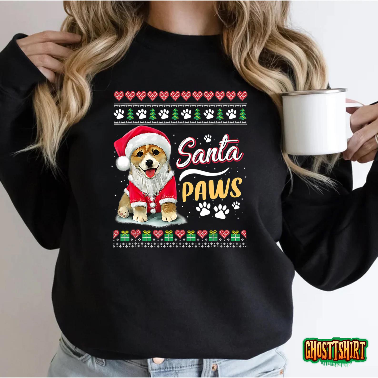 Santa Paws Christmas Dog Merry Christmas Funny Xmas Sweatshirt