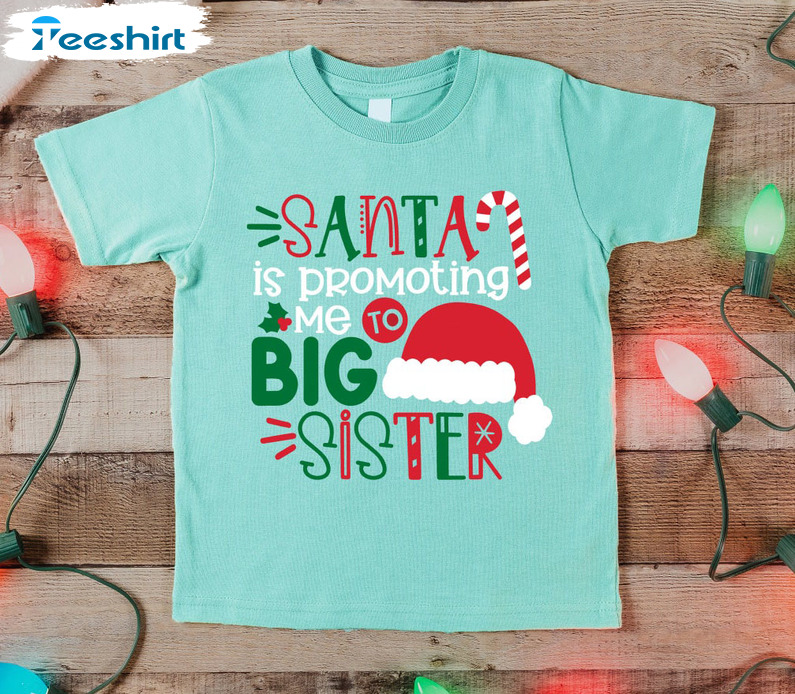 Santa Promoted Me To Big Sister Shirt, Christmas Tee Tops Unisex Hoodie