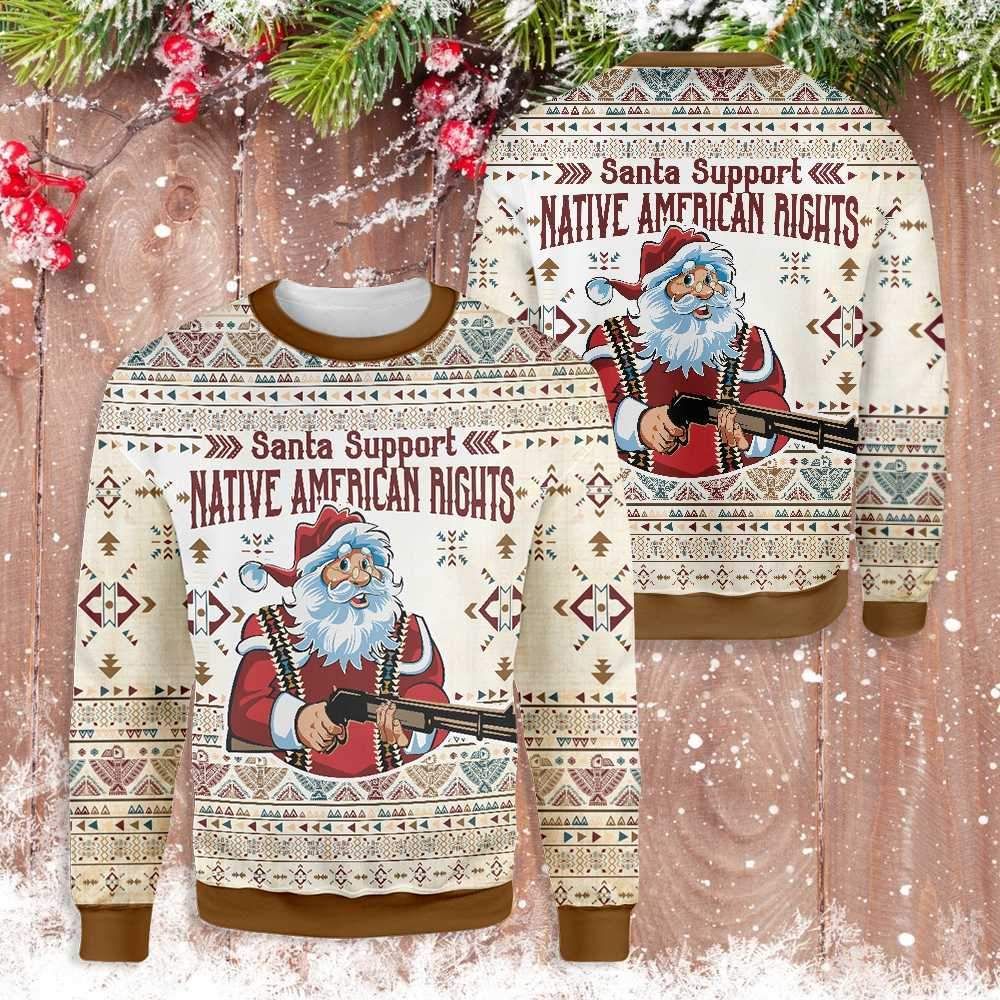 Santa Support Native Ugly Christmas Sweater | For Men & Women | Adult | US3197- Best Christmas Gifts 2023