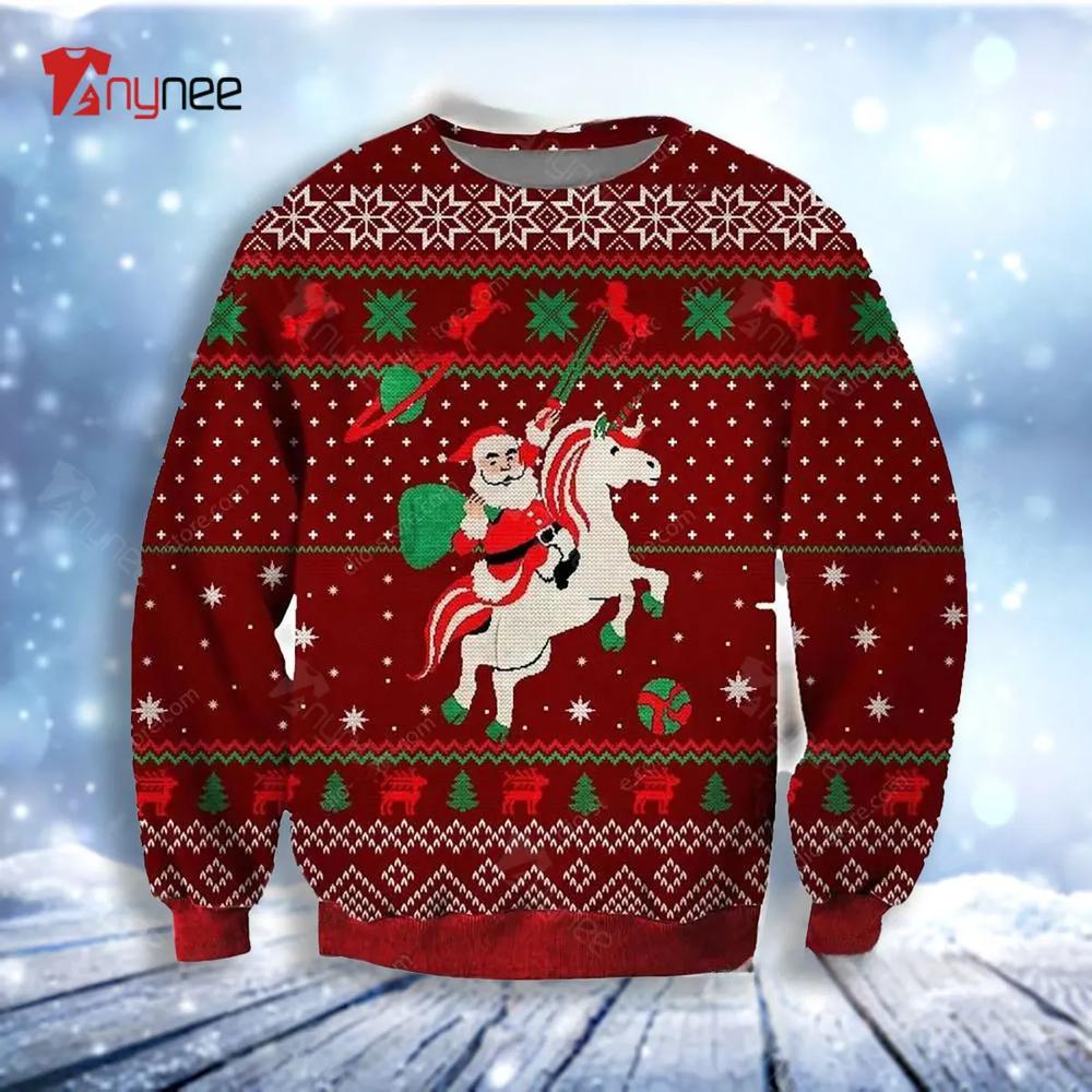 Santa Unicorn Ugly Christmas Sweater- Best Christmas Gifts 2023