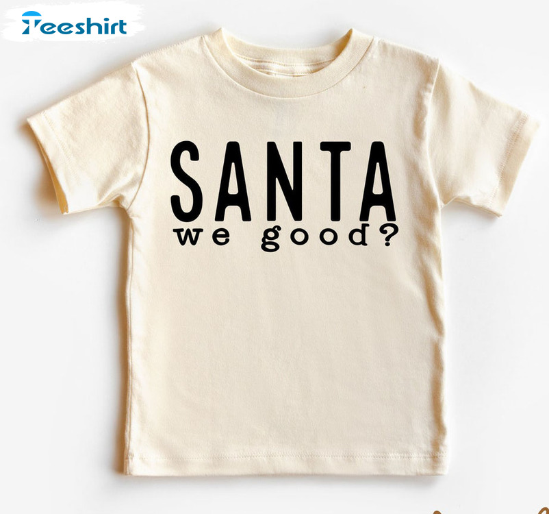 Santa We Good Shirt, Funny Christmas Hoodie Short Sleeve