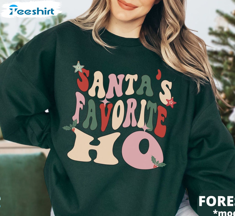 Santa’s Favorite Ho Christmas Shirt, Vintage Short Sleeve Tee Tops