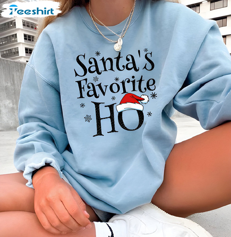 Santa’s Favorite Ho Shirt, Christmas Tee Tops Short Sleeve