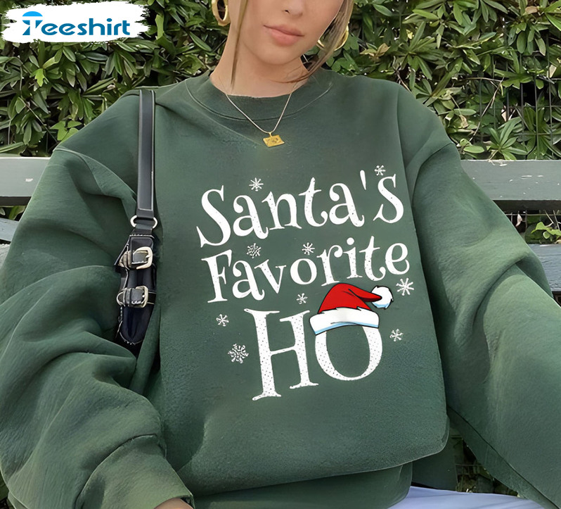 Santa’s Favorite Ho Shirt, Christmas Tee Tops Short Sleeve