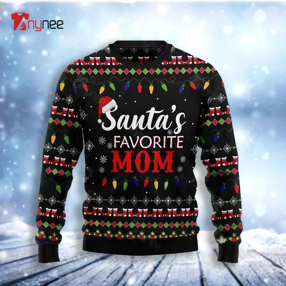 Santas Favorite Mom Ugly Christmas Sweater- Best Christmas Gifts 2023