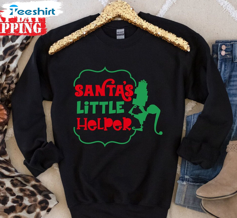 Santa’s Little Helper Vintage Shirt, Christmas Family Unisex T-shirt Crewneck