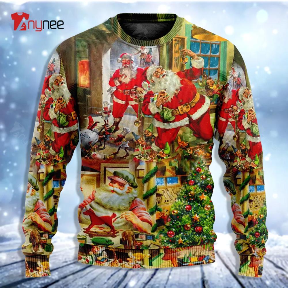 Santa’S Toy Workshop Ugly Christmas Sweater- Best Christmas Gifts 2023