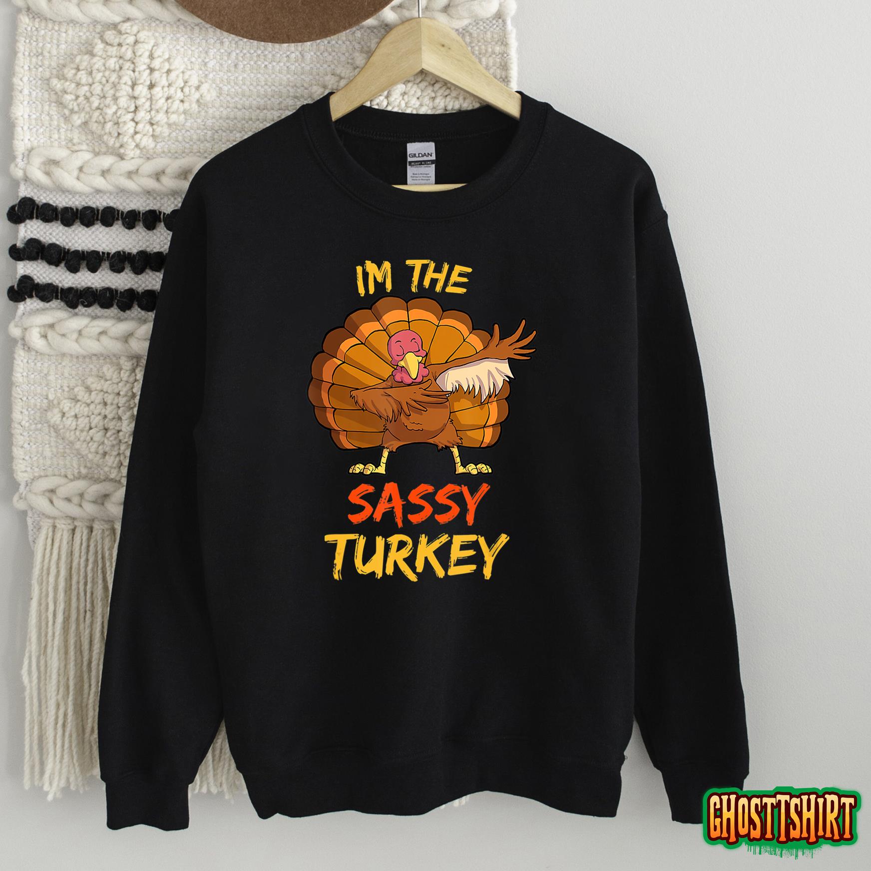 Sassy Turkey Matching Family Group Thanksgiving Party Pajama T-Shirt