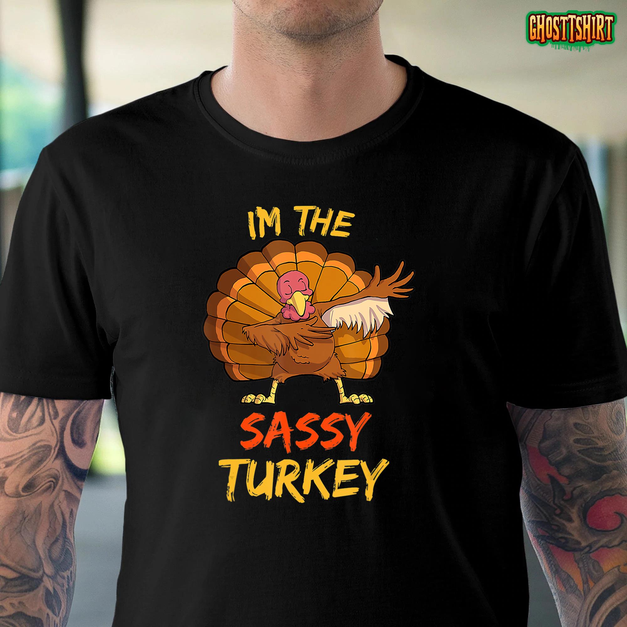 Sassy Turkey Matching Family Group Thanksgiving Party Pajama T-Shirt