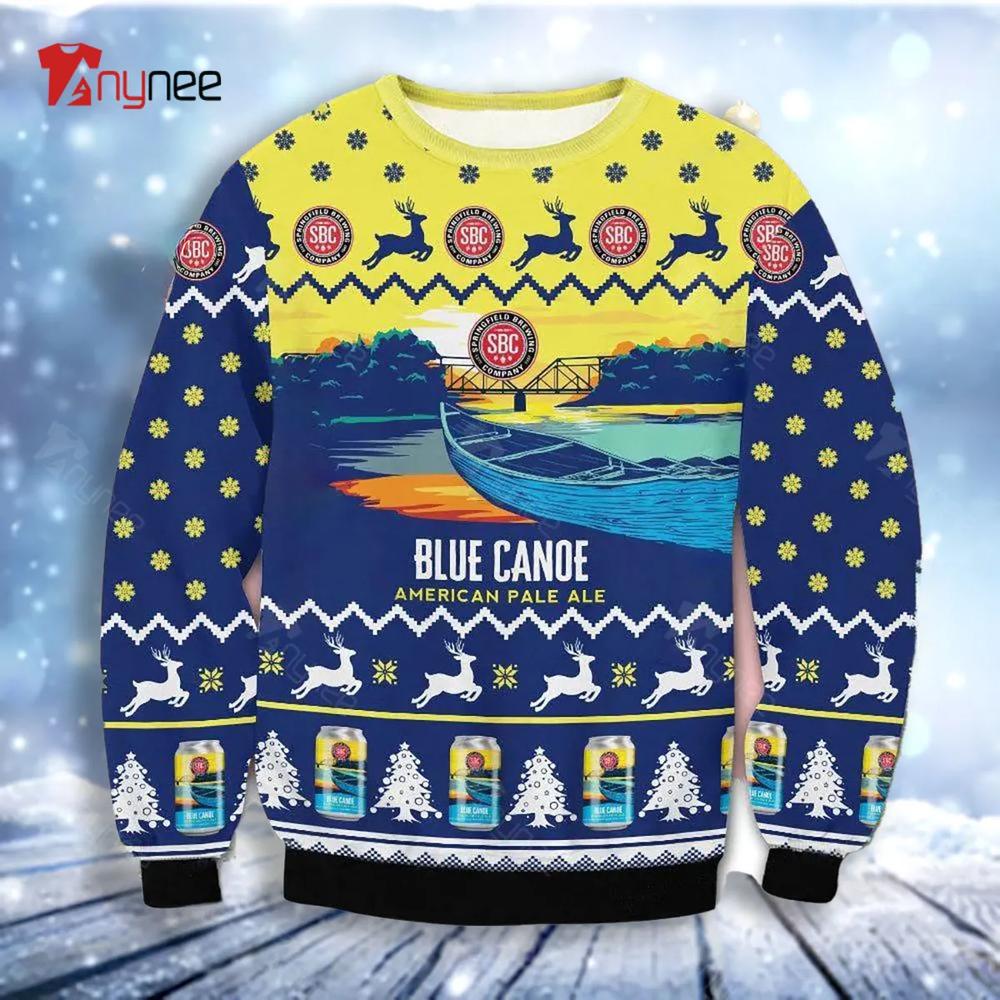 Sbc Blue Canoe Pale Ale Reindeer Ugly Christmas Sweater- Best Christmas Gifts 2023