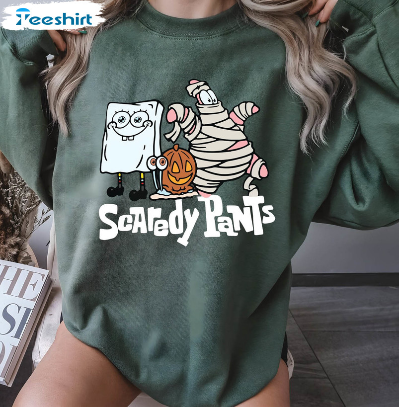 Scaredy Pants Cartoon Cute Shirt , Spooky Halloween Unisex Hoodie Sweater