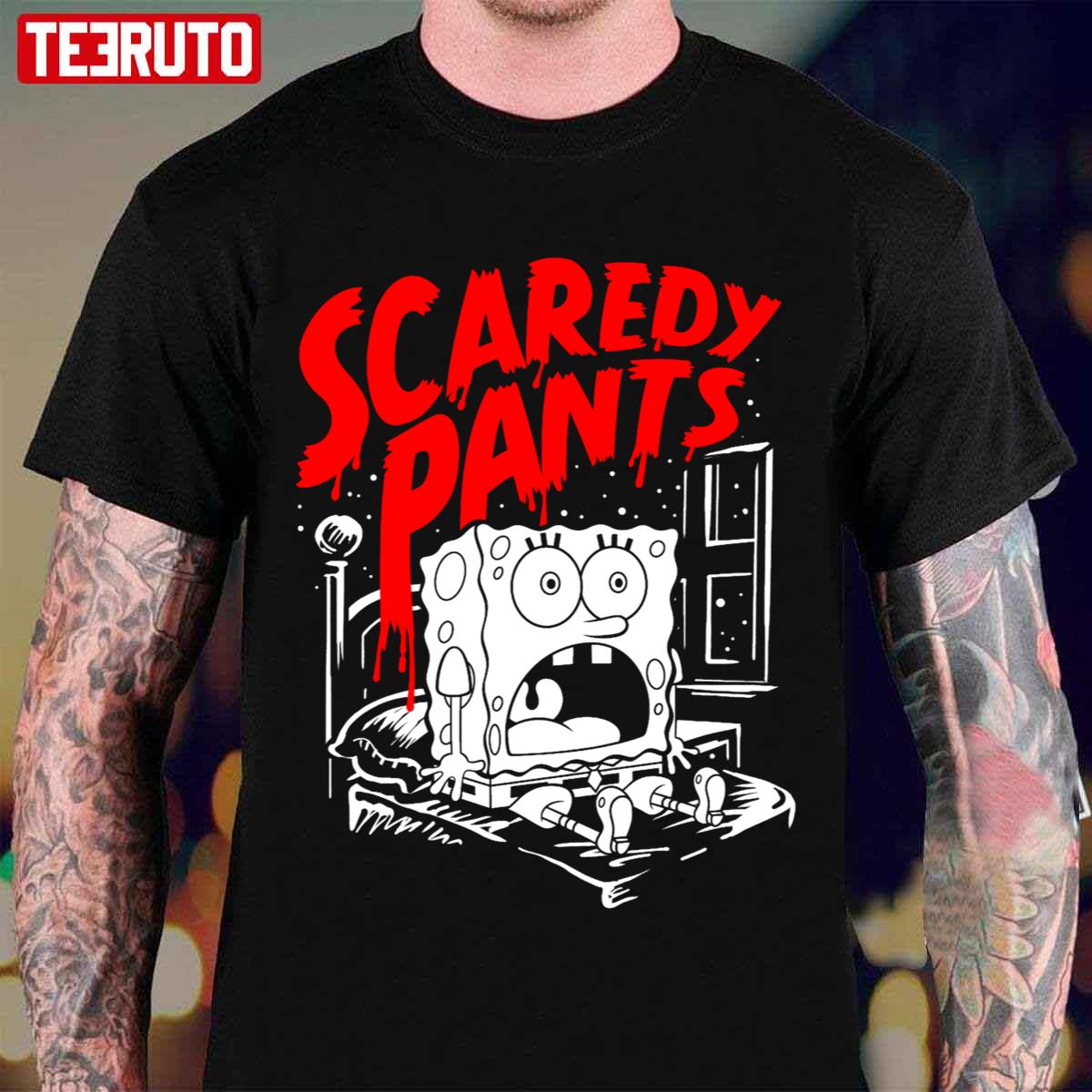 Scaredy Pants Horrified Halloween Spongebob Unisex T-Shirt