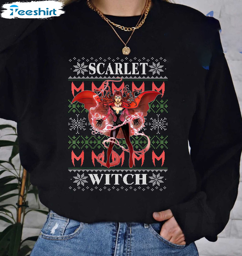 Scarlet Witch Vintage Shirt, Wanda Maximoff Christmas Short Sleeve Tee Tops