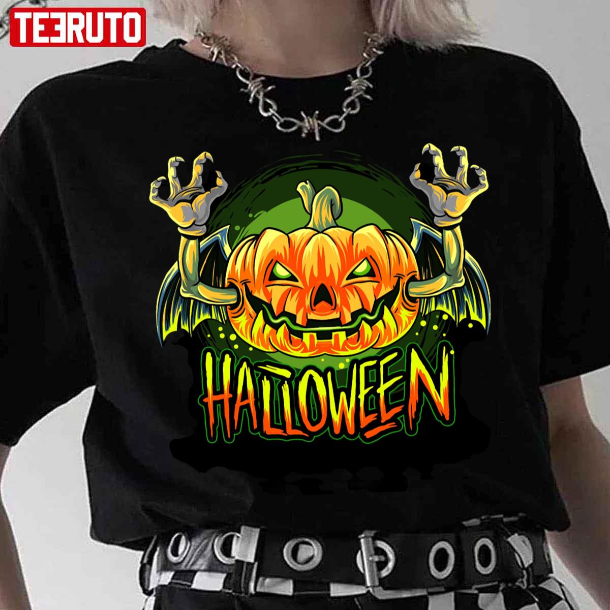 Scary Pumpkin Head Halloween Unisex T-Shirt