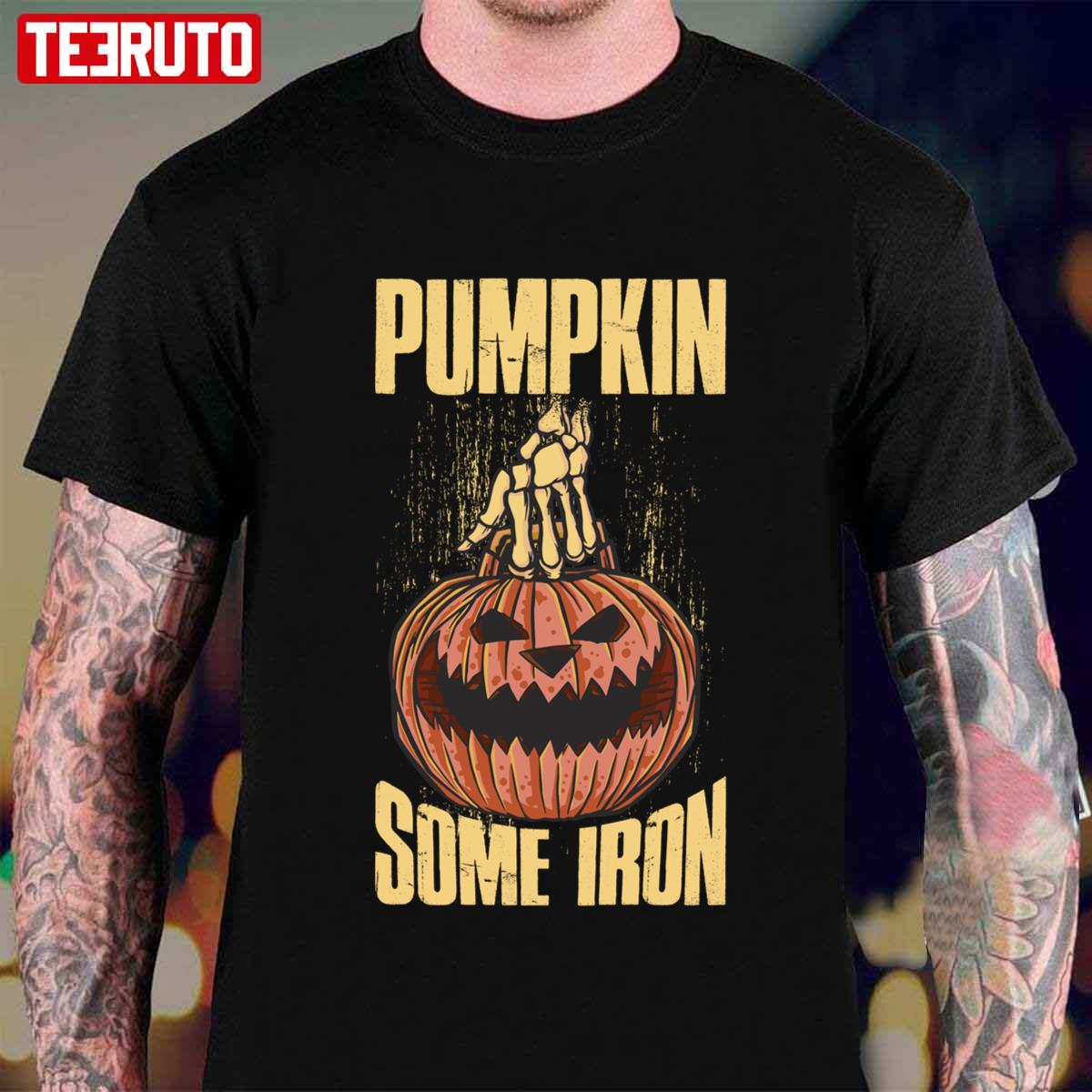 Scary Pumpkin Some Iron Halloween Funny Pumpkin Thanksgiving Unisex T-shirt