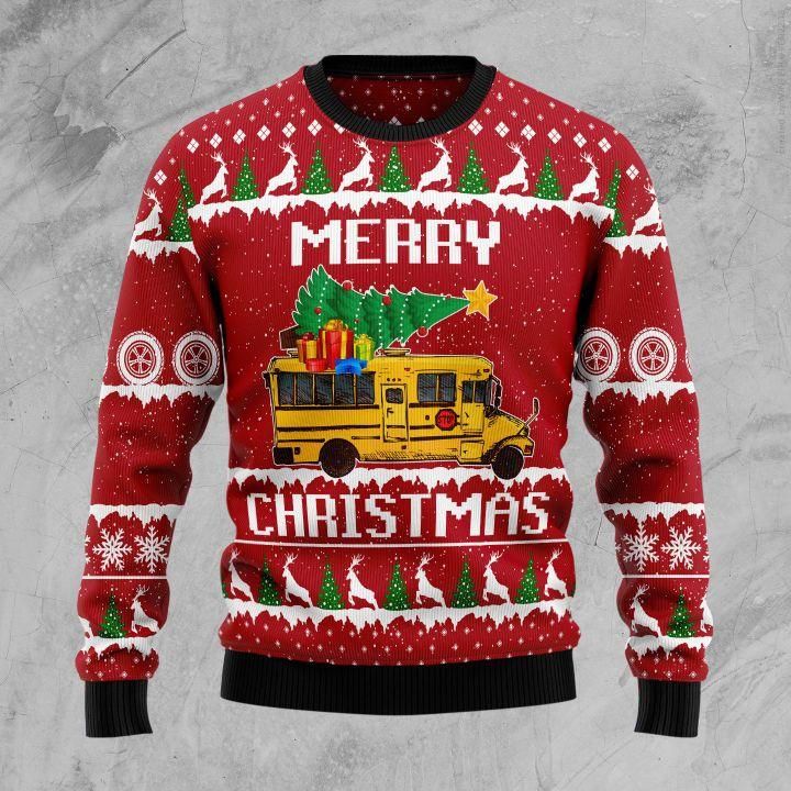 School Bus Ugly Christmas Sweater | For Men & Women | Adult | US1465- Best Christmas Gifts 2023