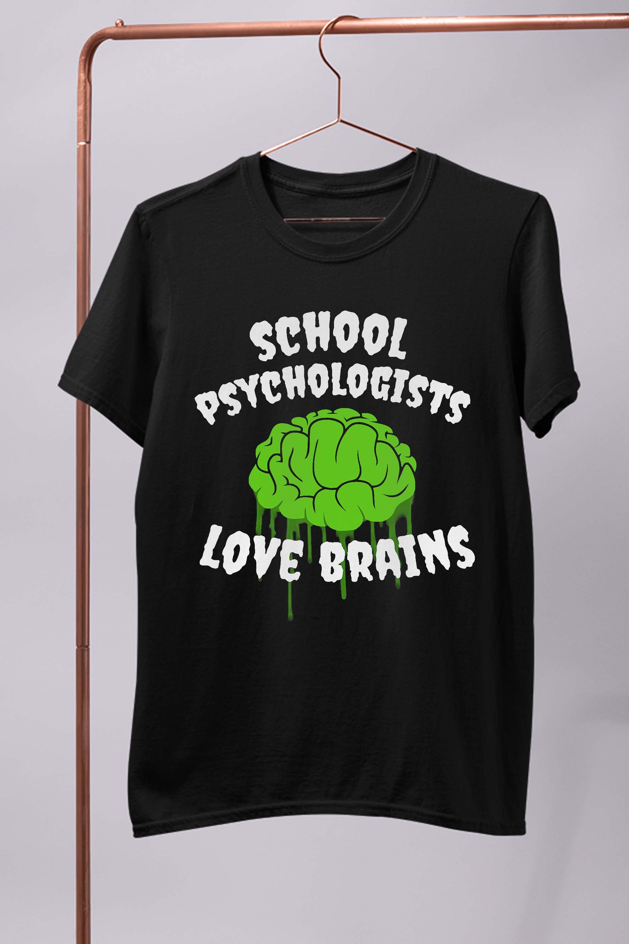 School Psychologist Halloween Costume Teachers Love Brains Gift T-Shirt