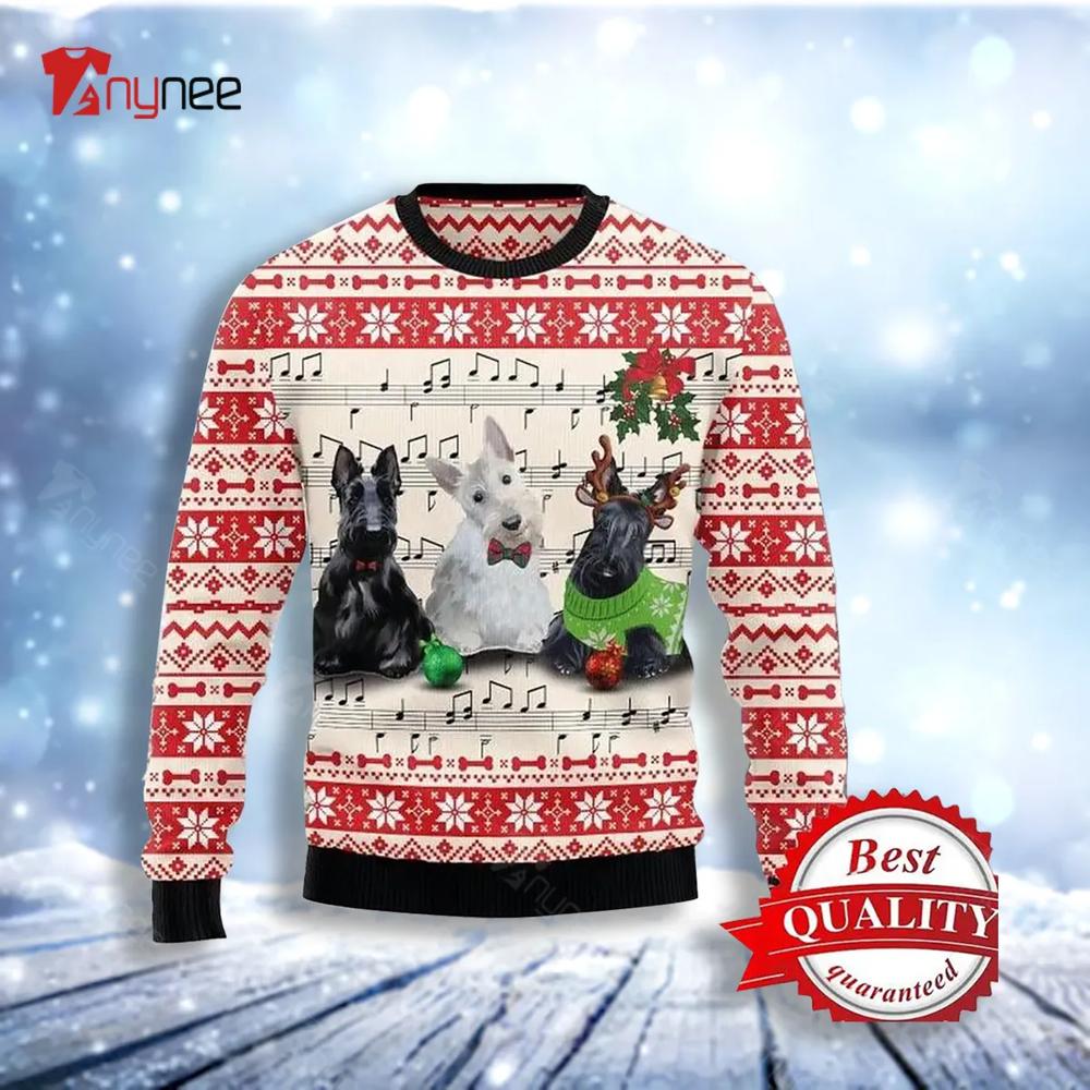 Scottish Terrier Music Ugly Christmas Sweater- Best Christmas Gifts 2023