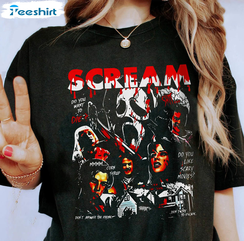 Scream Vintage Halloween Shirt, Scream Ghostface Crewneck Unisex Hoodie