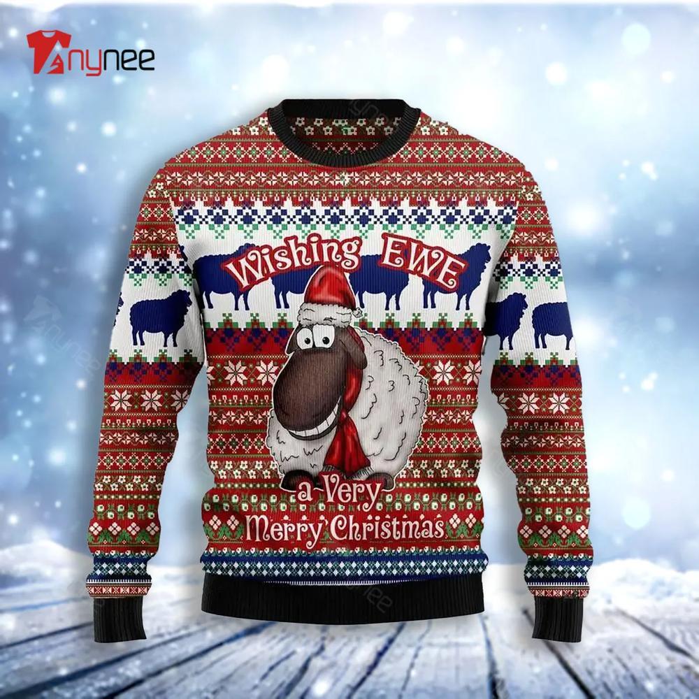 Sheep Wishing Ewe Ugly Christmas Sweater- Best Christmas Gifts 2023