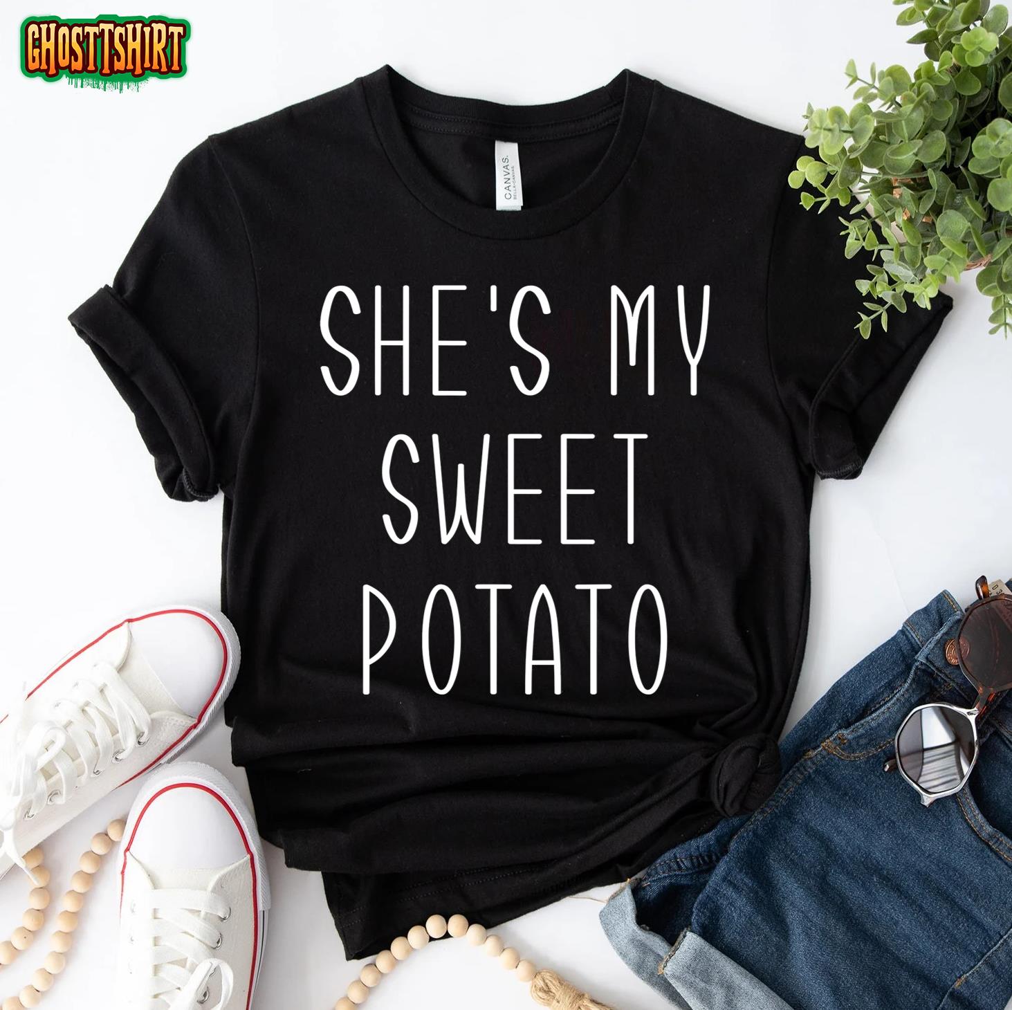 She’s my sweet potato I yam for matching couple thanksgiving T-Shirt